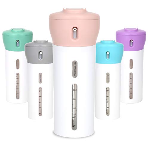 Travigo 4-in-1 Travel Dispenser Bottle (Pink) – 4 x 1.4 oz TSA Approved, Leak-Proof