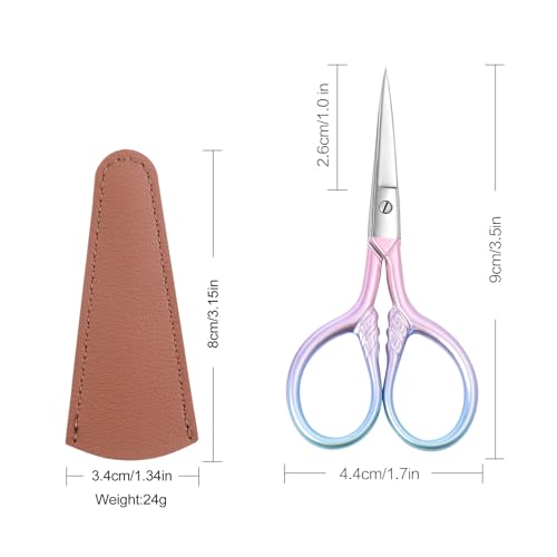 Lobodt Stainless Steel Facial Hair Scissors - Eyebrow & Beard Trimmer