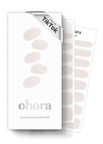 ohora Semi Cured Gel Nail Strips N Cream Light - Nude, Long Lasting, Salon-Quality