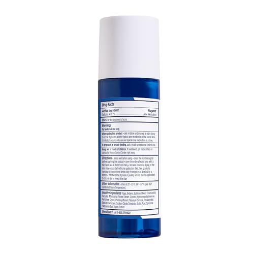 PanOxyl Clarifying Exfoliant with 2% Salicylic Acid, BHA Liquid Exfoliant for Face, Unclogs, Minimizes Appearance of Pores, Blue Algae and Antioxidants Help Calm Redness, For Acne Prone Skin, 4 fl oz