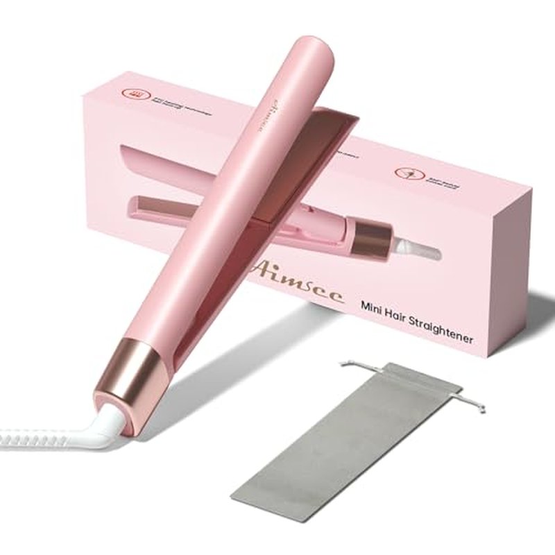 AIMSEE Mini Flat Iron - 0.8 Inch Ceramic Hair Straightener for Travel