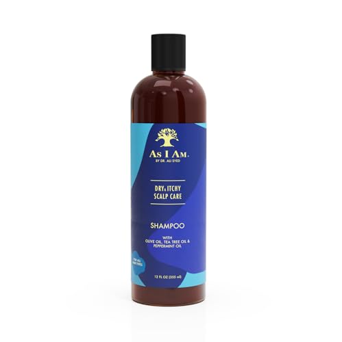 As I Am Dry & Itchy Scalp Care Shampoo 12 oz - Moisturizing Olive, Tea Tree & Mint - Paraben-Free