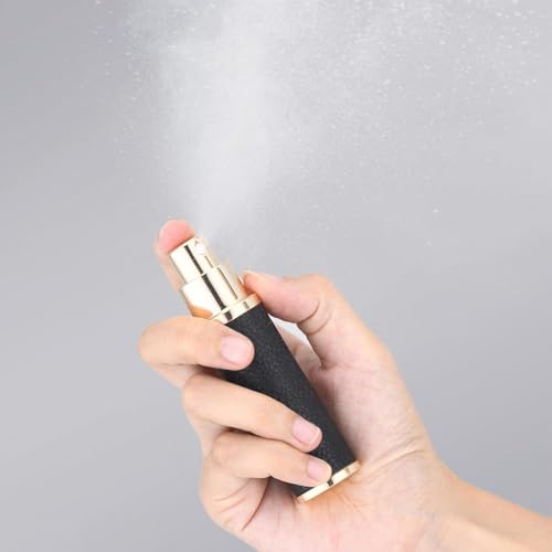Fusupak Brown Leather Refillable Travel Perfume Bottle 10ml - Elegant Cologne Atomizer