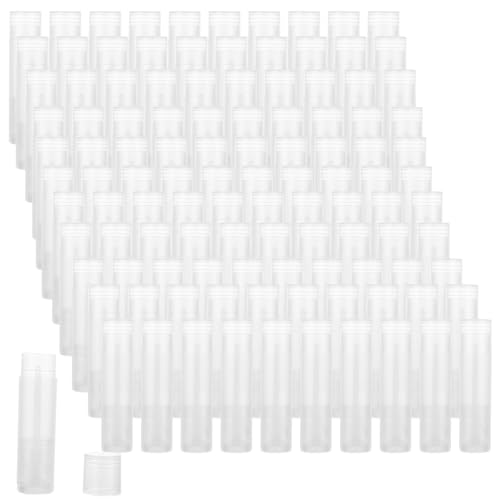 Acrux7 200PCS Lip Balm Tubes with Caps, Clear Lip Balm Tubes Empty Lip Balm Tubes Empty Bulk for DIY Lipstick Homemade 3/16 Oz (5.5 ml)