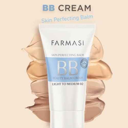 FARMASi Make Up BB Cream Beauty Balm, Full-Coverage Foundation, Concealer, Moisturizer BB Cream for All Skin Types, 1.7 fl. oz. / 50 ml (Light to medium)