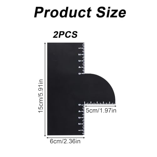 Barber Enhancement Card with Measurement Rulers, 2-Pack Hairline Shaper Tool