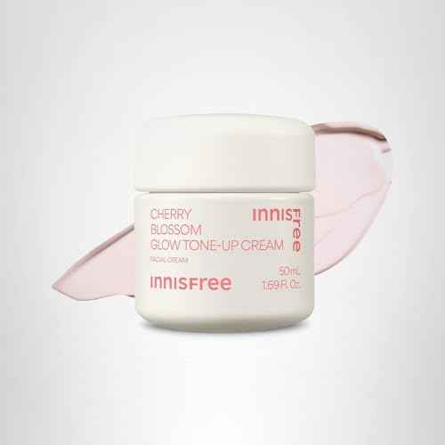innisfree Cherry Blossom Glow Tone-Up Cream with Niacinamide for Bright, Even Skin Tone, Korean Skincare Gel Moisturizer for Face (Packaging May Vary)