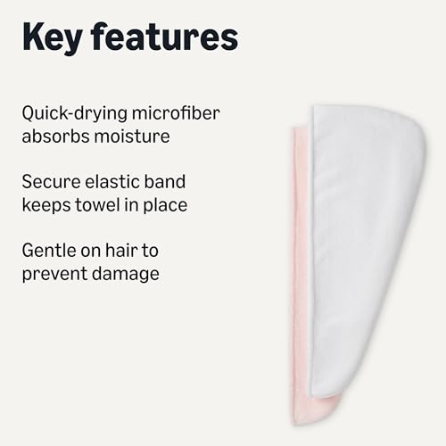 Microfiber Hair Towel Wrap, Quick Dry, 2-Pack