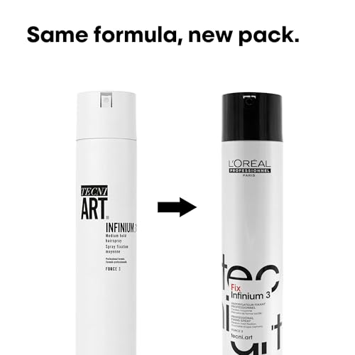 L'OREAL PROFESSIONNEL PARIS Fix Infinium 3 - Medium Hold Hairspray For Lasting Shape and Shine, Reduces Frizz Without Stiffness