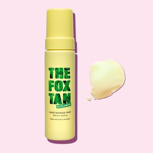 The Fox Tan Rapid Banana Whip, Natural Tanning Accelerator Lotion For Darker, Deeper & Faster Tans, Delivers Hydrated & Vibrant Skin, 200mL