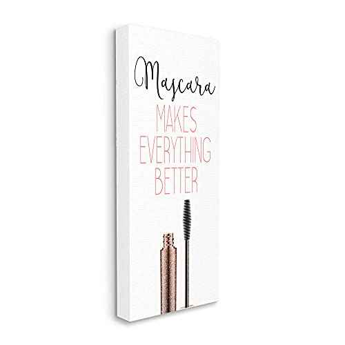 Stupell Industries Mascara Fashion Designer Modern Pink Word, Design by Kimberly Allen Black Framed Wall Art, 20 x 48