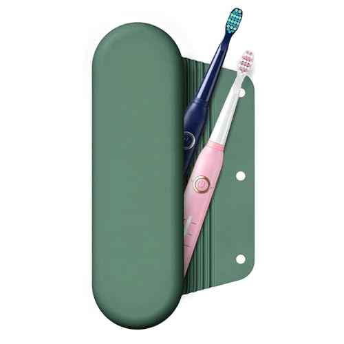 Silicone Electric Toothbrush Travel Cover, Toothbrush Travel Containers Bag Case,Keeps Toothbrush Fresh and Clean, Fits Most Manual and Electric Toothbrushes - Midnight Green