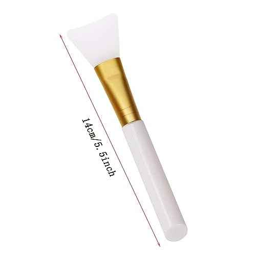 Mini Skater 24Pcs Soft Silicone Face Mask Brushes for Facial Mud Clay Charcoal Mixed Masks Hairless Moisturizers Body Lotion & Butter Applicator Skincare Beauty Tools (White)