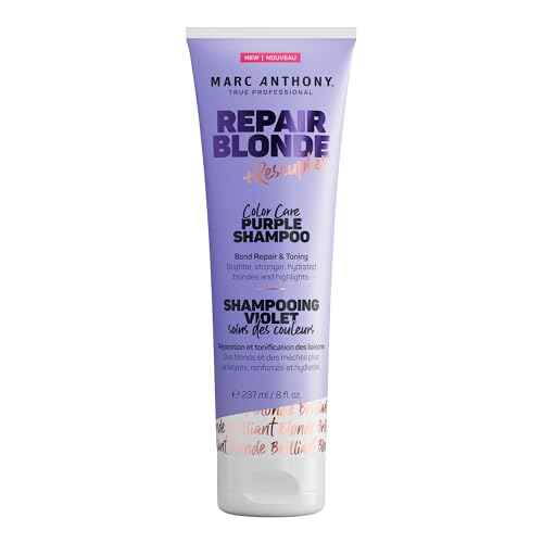 Marc Anthony Purple Shampoo, Repair Blonde Rescueplex Color Care - Neutralizes Brassy Tones and Repairs Bonds, 8oz
