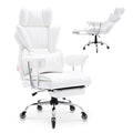 VEVOR Reclining Office Chair with Footrest, Heavy Duty PU Leather