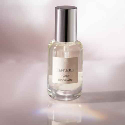 DefineMe Rose Quartz Crystal Infused Natural Perfume Mist, Floret Scent, 0.95 FL OZ, Award Winner 2024 Universal Beauty Awards