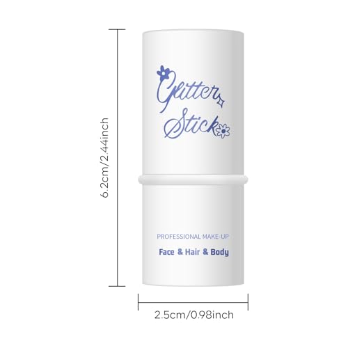 KYDA Chunky Glitter Stick - Face & Body Makeup, Red & Blue