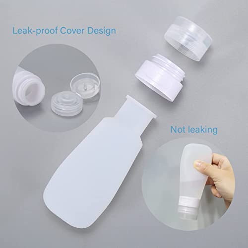 LUFEVRM 2-Pack 3oz Silicone Travel Bottles with Carry Bag