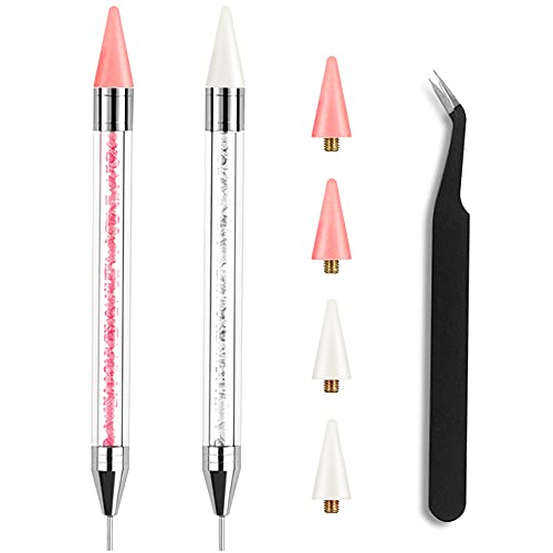 Rhinestone Picker Tool Set with 2 Applicators, 4 Wax Tips & Tweezer