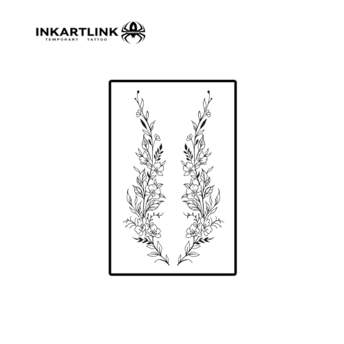 INKARTLINK Semi-Permanent Realistic Flower Tattoo - 7-14 Days