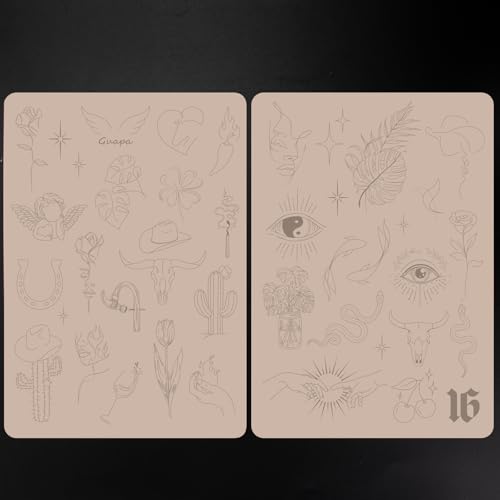 Tattoo Practice Sheets 3PCS – Fine Line Templates on Silicone Skin