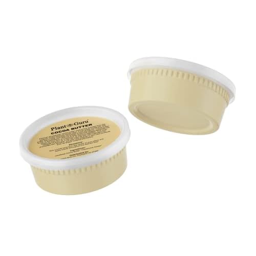 Plant Guru Raw Cocoa Butter 8 oz. 100% Pure Natural Unrefined FOOD GRADE Arriba Nacional Cacao Bean, Great For Chocolate Making, Soap, Lip Balm and Moisturizer For DIY Body Butters