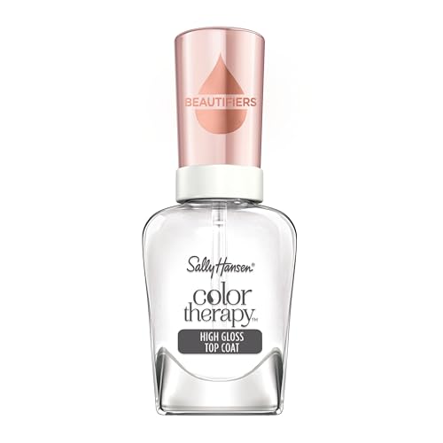 Sally Hansen Color Therapy High Gloss Top Coat 0.35 Fl Oz - Argan Oil, Long Lasting, Clear Nail Polish