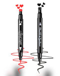 Dual-Ended Heart Stamp Eyeliner - Waterproof Liquid Liner 2Pc