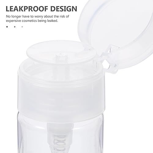 minkissy 2 Pack 3.4Oz Leakproof Petg Press Pump Dispenser Bottles Refillable Travel Containers for Micellar Water Makeup Remover Nail Polish Remover