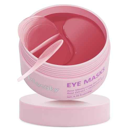 Under Eyes Patches, 40 Pairs Rose Hydrogel Eye Mask for Puffy Eyes and Dark Circles with Rose Essence, Hyaluronic Acid & Niacinamide, Deep Hydrating Eye Treatment for Men & Women