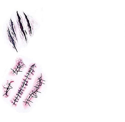 10 Sheet Temporary Scar Tattoos - Waterproof Zombie Wound Stickers
