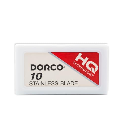Dorco Double Edge Razor Blades ST301 Stainless Steel, Dispenser Box with Used Blade Disposal Area, for Hair Stylists and Barbers, D212, 100 Count (Pack of 10) | Father's Day Gifts