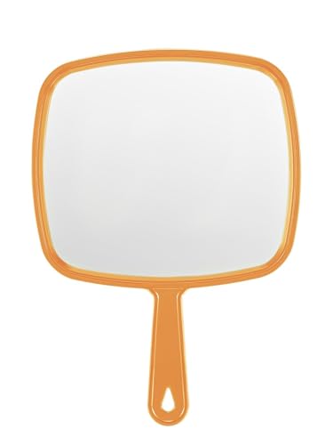 BEFUI 12.4x9 Inch Orange Handheld Shower Mirror Wide View Personal Grooming