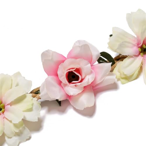 6 Pack Flower Crowns Headbands Set - Boho Hair Wreaths