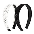 Wecoe Polka Dot Wide Headbands for Women - 2 Pcs Non-Slip Hair Accessories
