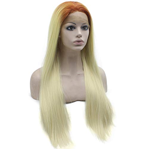 MX Angel Ombre Blonde Lace Front Synthetic Wig Long Curly Hair