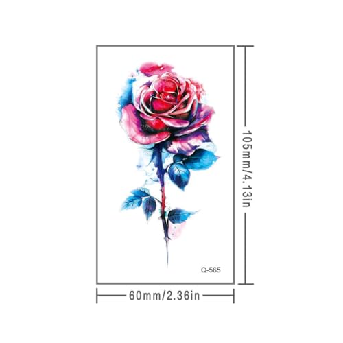 24 Sheets Watercolor Flower Temporary Tattoos for Kids