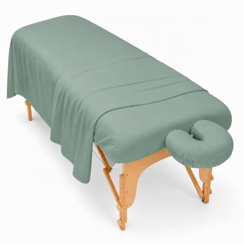 Microfiber Massage Table Sheet Set - 3-Piece Spa Sheets with Face Rest Cover