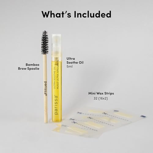 Parissa Natural Brow Wax Strips | Beginner-Friendly & Fragrance-Free | Ready-to-Use Eyebrow Waxing for Sensitive Skin | 32 Strips (16 x 2)