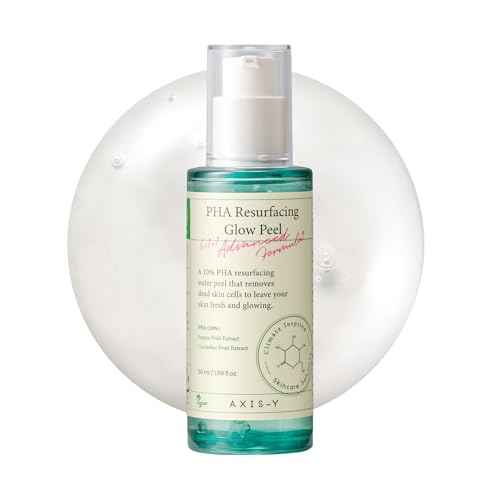 AXIS-Y PHA Resurfacing Glow Peel - 10% PHA Fruit Extract Mild Peeling Gel Exfoliator Pore Minimizer for Face - Vegan Korean Skin Care Glass Skin Face Peel - 1.69 fl. oz.