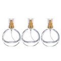 Oblate Clear Glass Perfume Bottles with Gold Sprayers - 3 Pack, 30ml