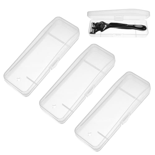 3-Pack Manual Razor Travel Case – Transparent Portable Storage