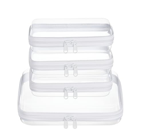 Hard Shell Zipper Pouches Set - 4 Piece Travel Organizer