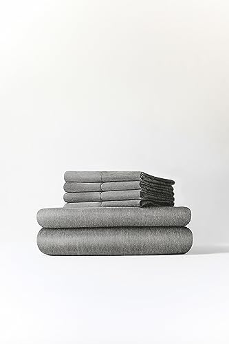 Twin 4 Piece Sheet Set - Breathable & Cooling Bed Sheets - Hotel Luxury Bed Sheets for Women, Men, Kids & Teens - Bedding w/ Deep Pockets & Easy Fit - Soft & Wrinkle Free - Twin Heathered Grey Sheets