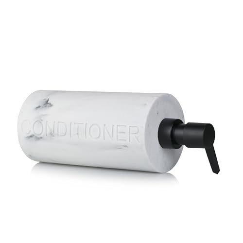 Conditioner Dispenser Luxurious Refillable Pump Bottle with Embossed Text, Durable Construction for Bathroom and Kitchen