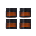 4-Pack Amber Glass Jars 0.5oz for Cosmetics, Creams & Oils
