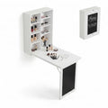 Wall Mounted Folding Nail Desk with Storage Shelves