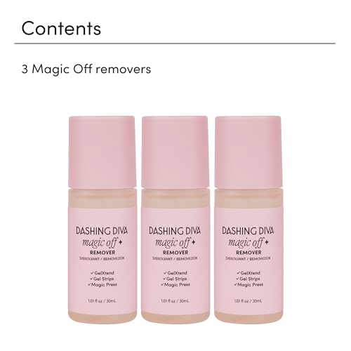 Magic Off+ Nail Remover Gel, 3 Pack - Hydrating & Strengthening Formula