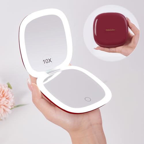 Mocado 4-Inch Compact Mirror with Light | 1x/10x Magnifying, Rechargeable