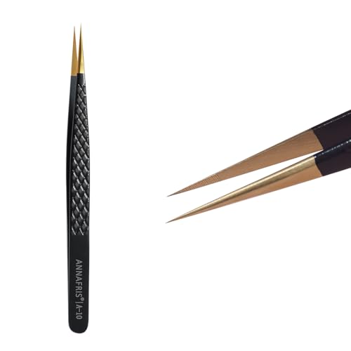 Lash Tweezers for Eyelash Extensions,Precision Fiber Tip for Volume Eyelash Extensions,Lash Extension Tweezers for Easy Application and Removal-A10